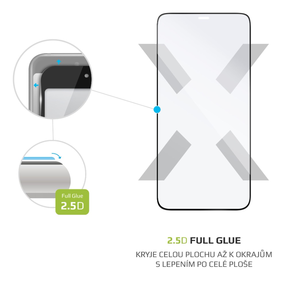 Obrázek Ochranné tvrzené sklo FIXED Full-Cover pro Apple iPhone 12 mini, lepení přes celý displej, černé