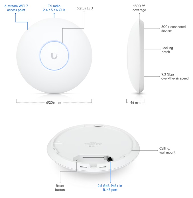 Obrázek Ubiquiti U7-Pro-5 - UniFi7 AP U7 Pro, 5-pack