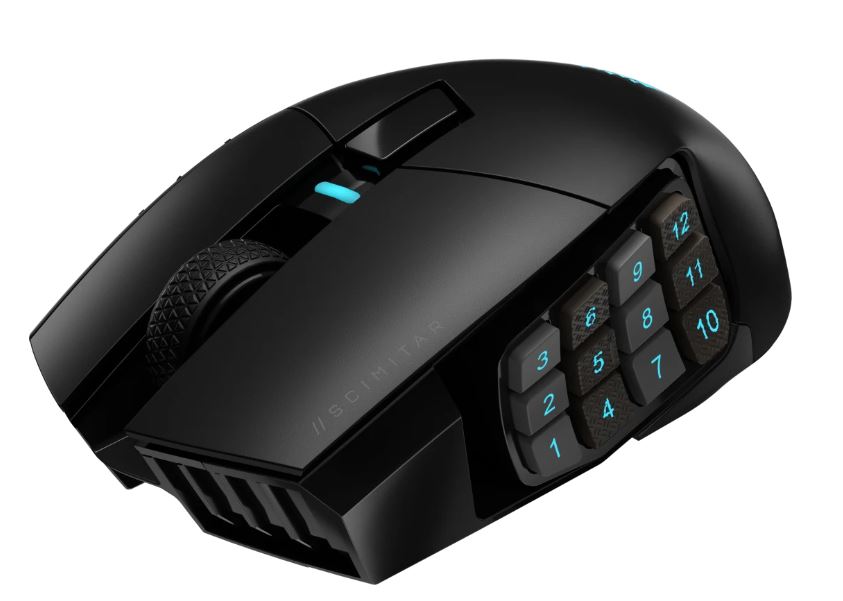 Obrázek Corsair SCIMITAR ELITE/Herní/Optická/Pro praváky/26 000 DPI/Drátová+bezdrátová/Černá