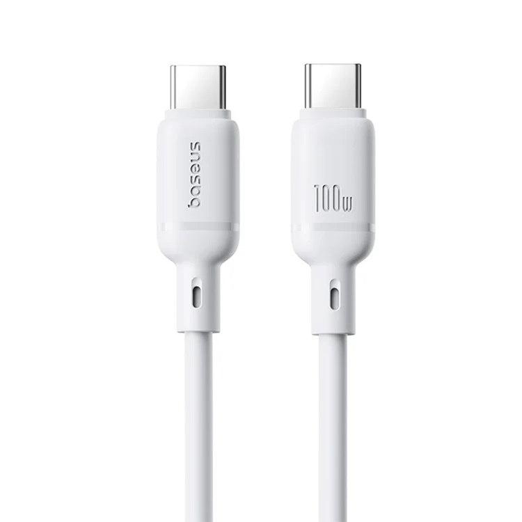 Obrázek Baseus Rychlonabíjecí kabel Silky USB-C/USB-C 1m 100W bílý