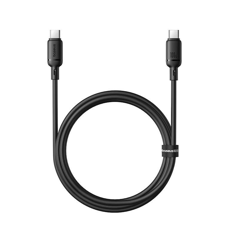 Obrázek Baseus Rychlonabíjecí kabel Silky USB-C/USB-C 1m 100W černý