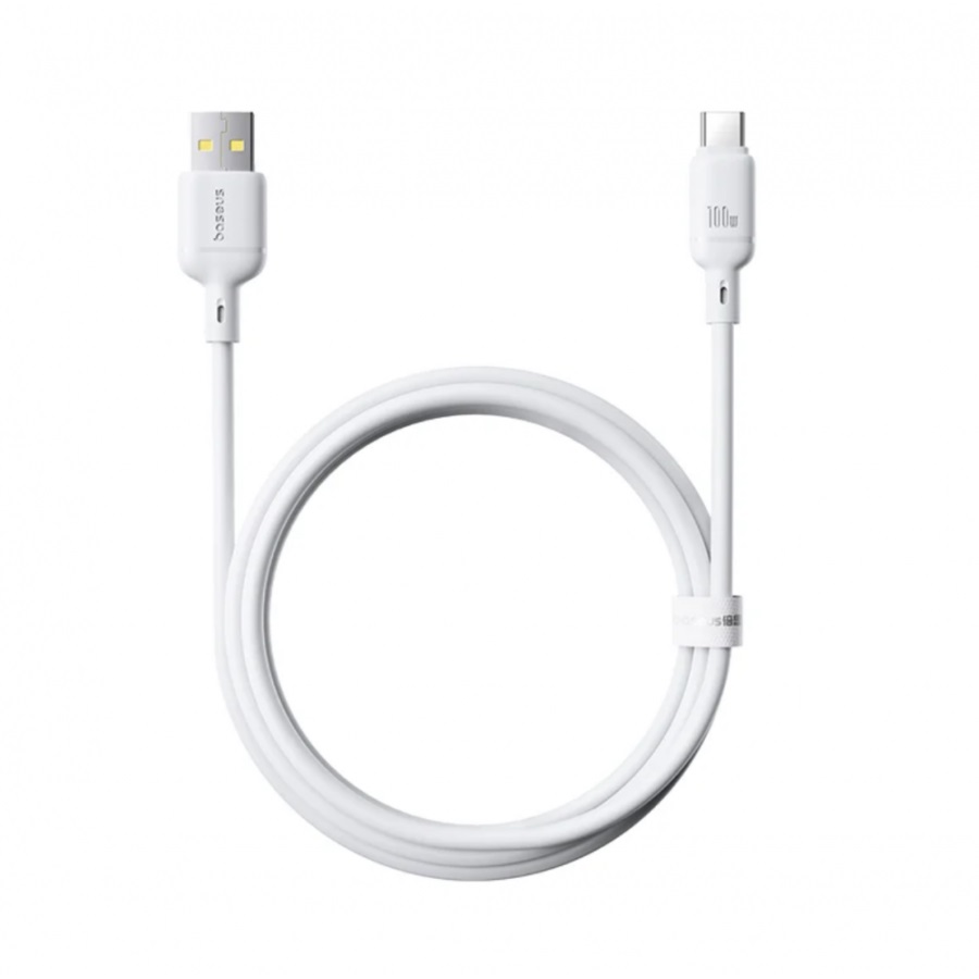 Baseus Rychlonabíjecí kabel Silky USB/USB-C 1m 100W bílý