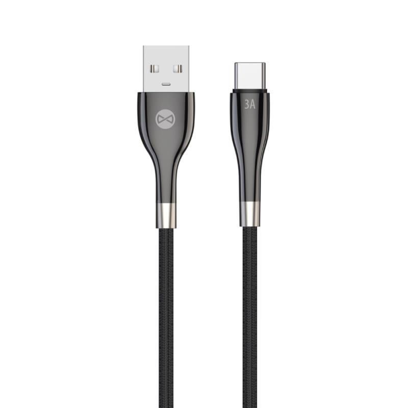 Datový kabel Forever Sleek USB/USB-C 1m 3A černý