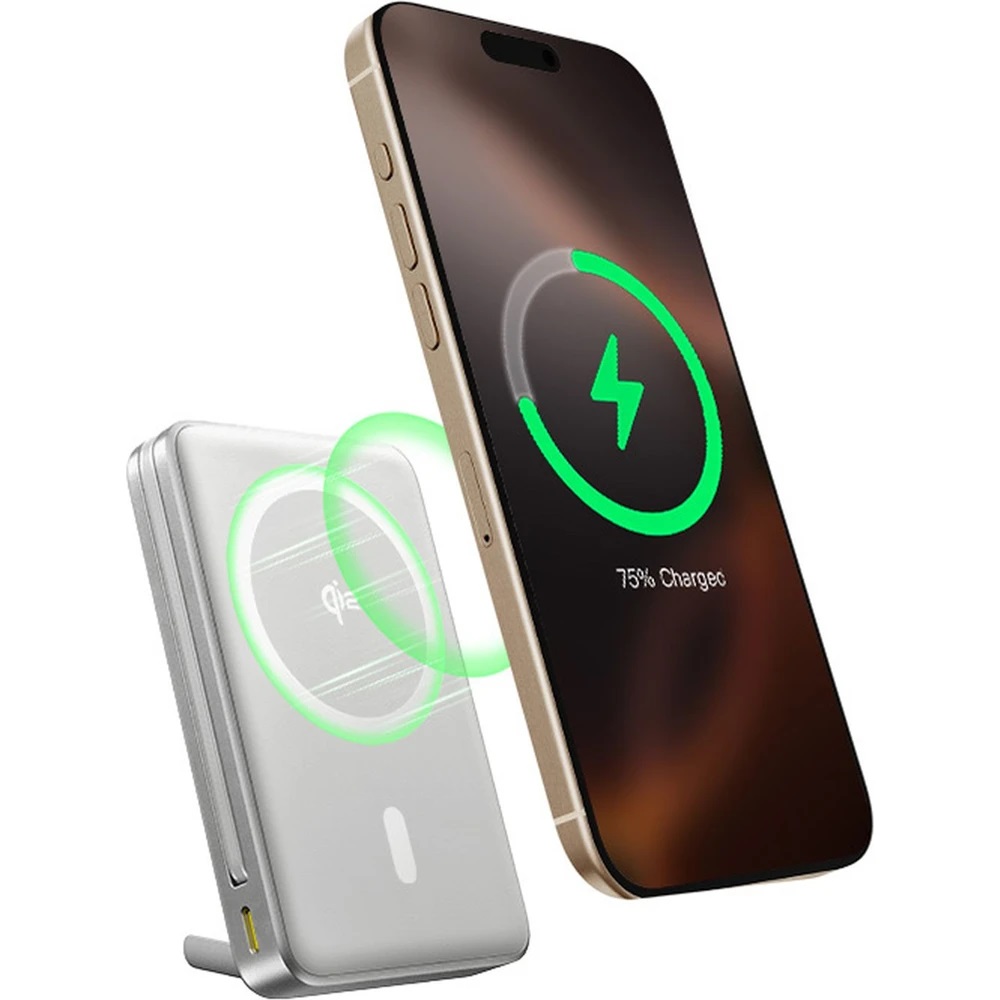 Obrázek Baseus Powerbanka PicoGo Qi2 10000mAh 45W s kabelem USB-C šedá