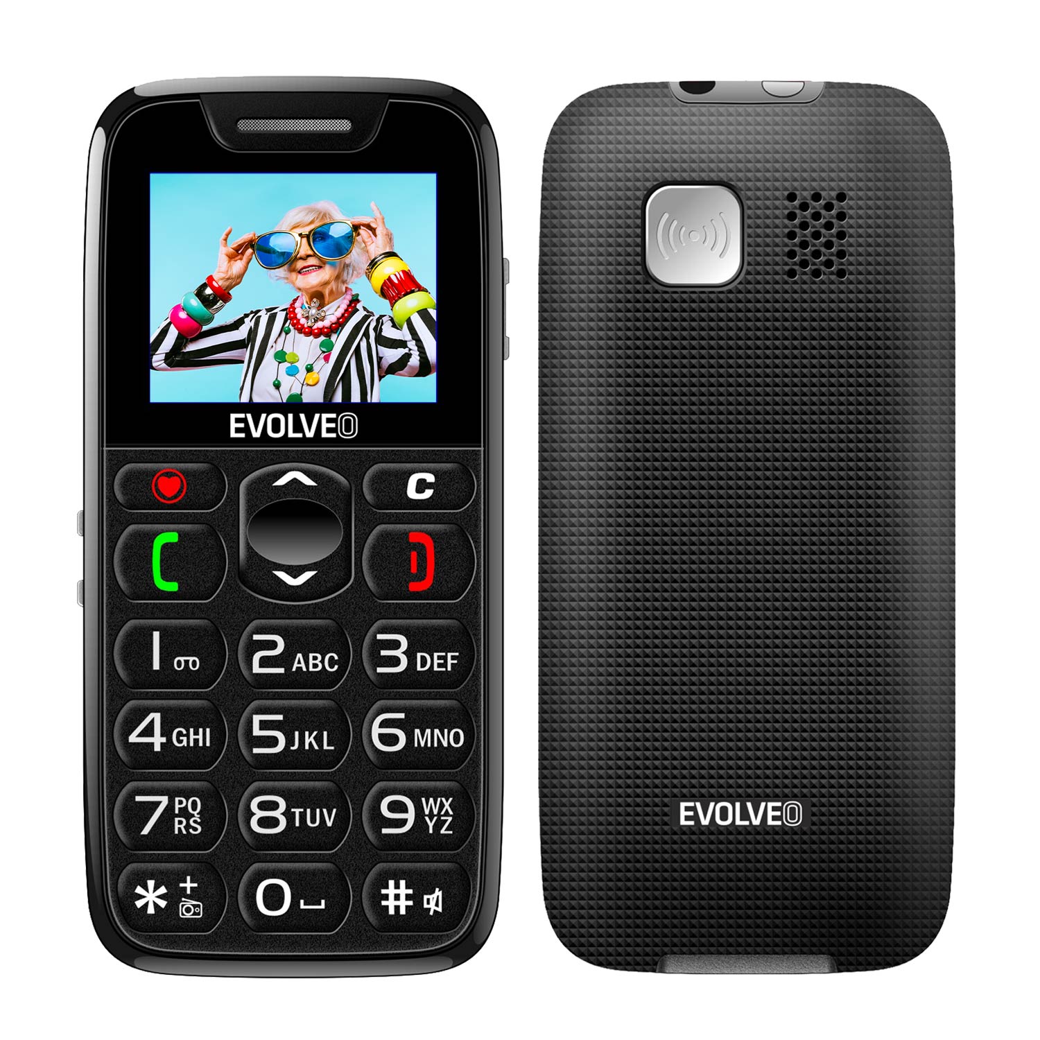 Obrázek EVOLVEO EasyPhone, mobilní telefon pro seniory s nabíjecím stojánkem, černá