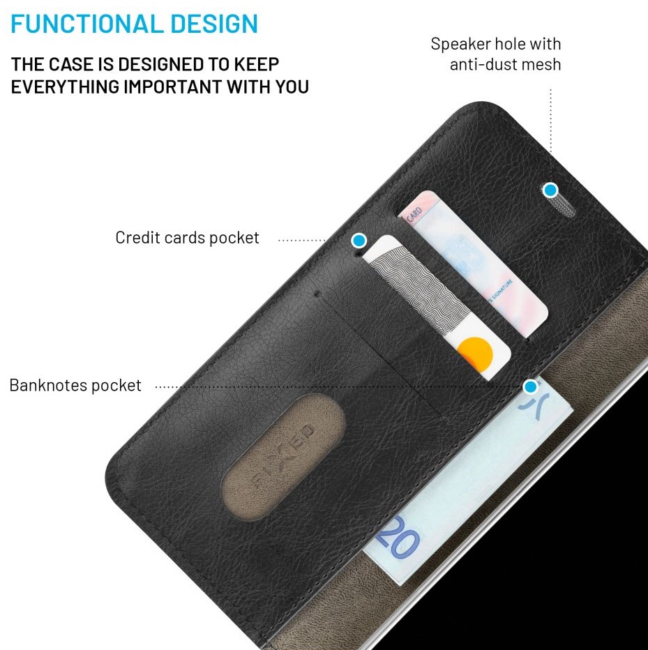 Obrázek Pouzdro typu kniha FIXED Opus pro Apple iPhone 16e, černé