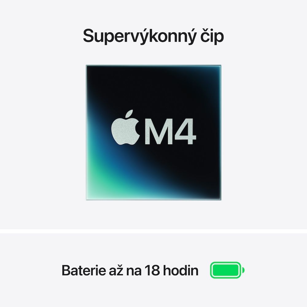 Obrázek MacBook Air 13" Apple M4 10core CPU, 10core GPU, 16GB, 512GB SSD, CZ, stříbrný