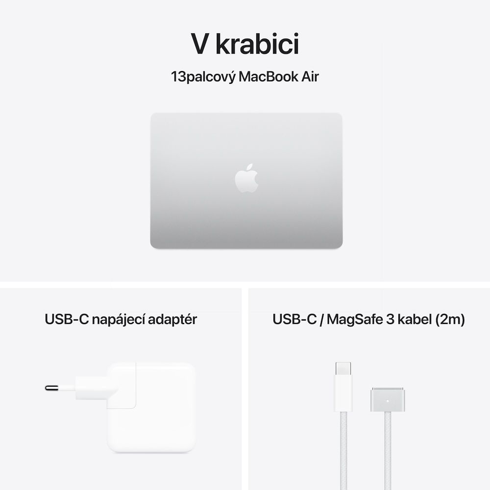Obrázek MacBook Air 13" Apple M4 10core CPU, 10core GPU, 16GB, 512GB SSD, CZ, stříbrný