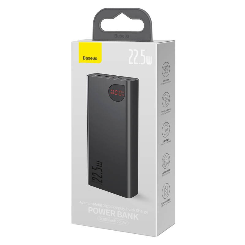 Obrázek Baseus PPAD070101 Adaman Digital Display Powerbanka 20000mAh 22,5W Black