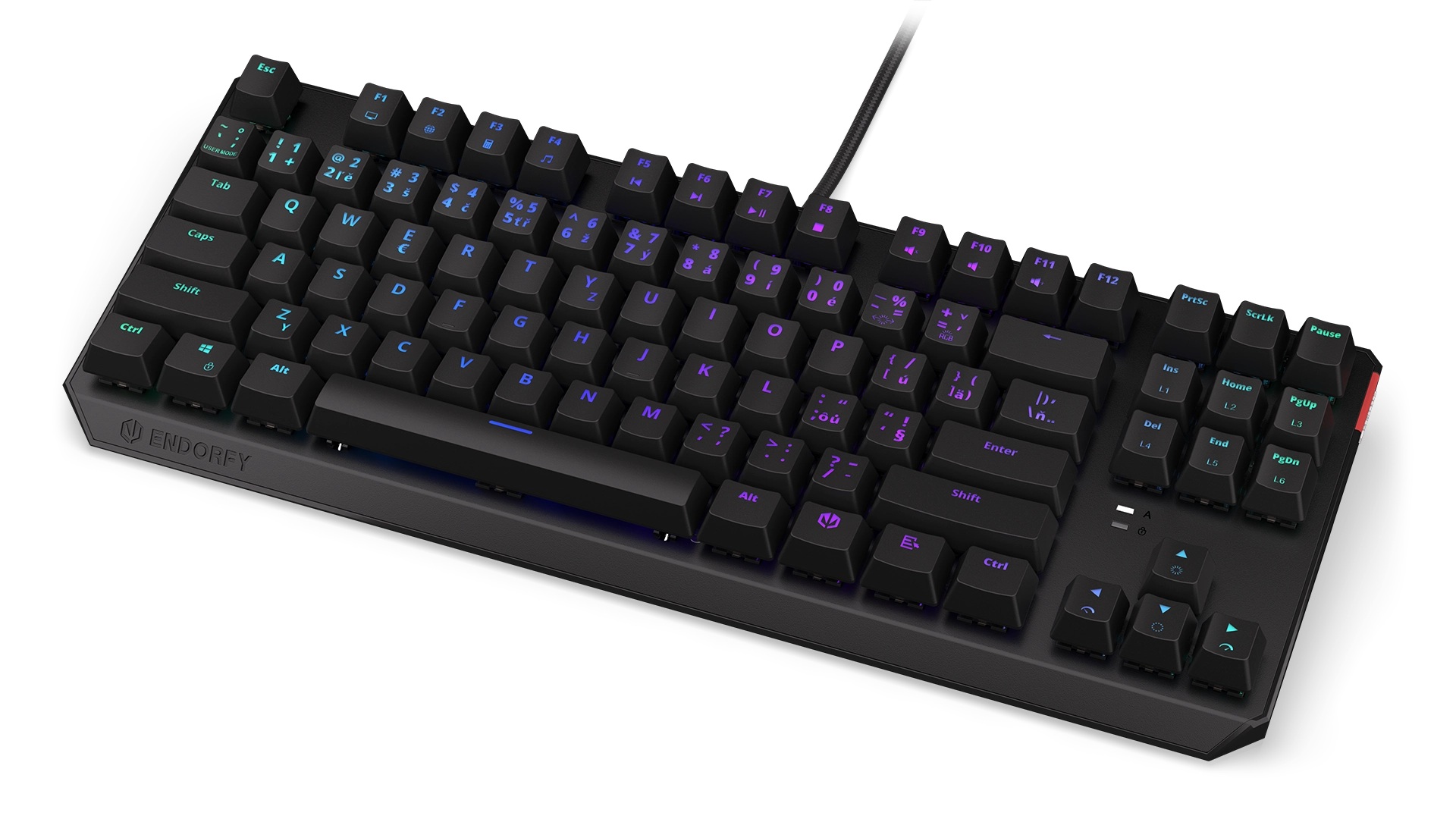 Obrázek Endorfy Thock TKL Brown/Drátové USB-A/CZ layout/Černá