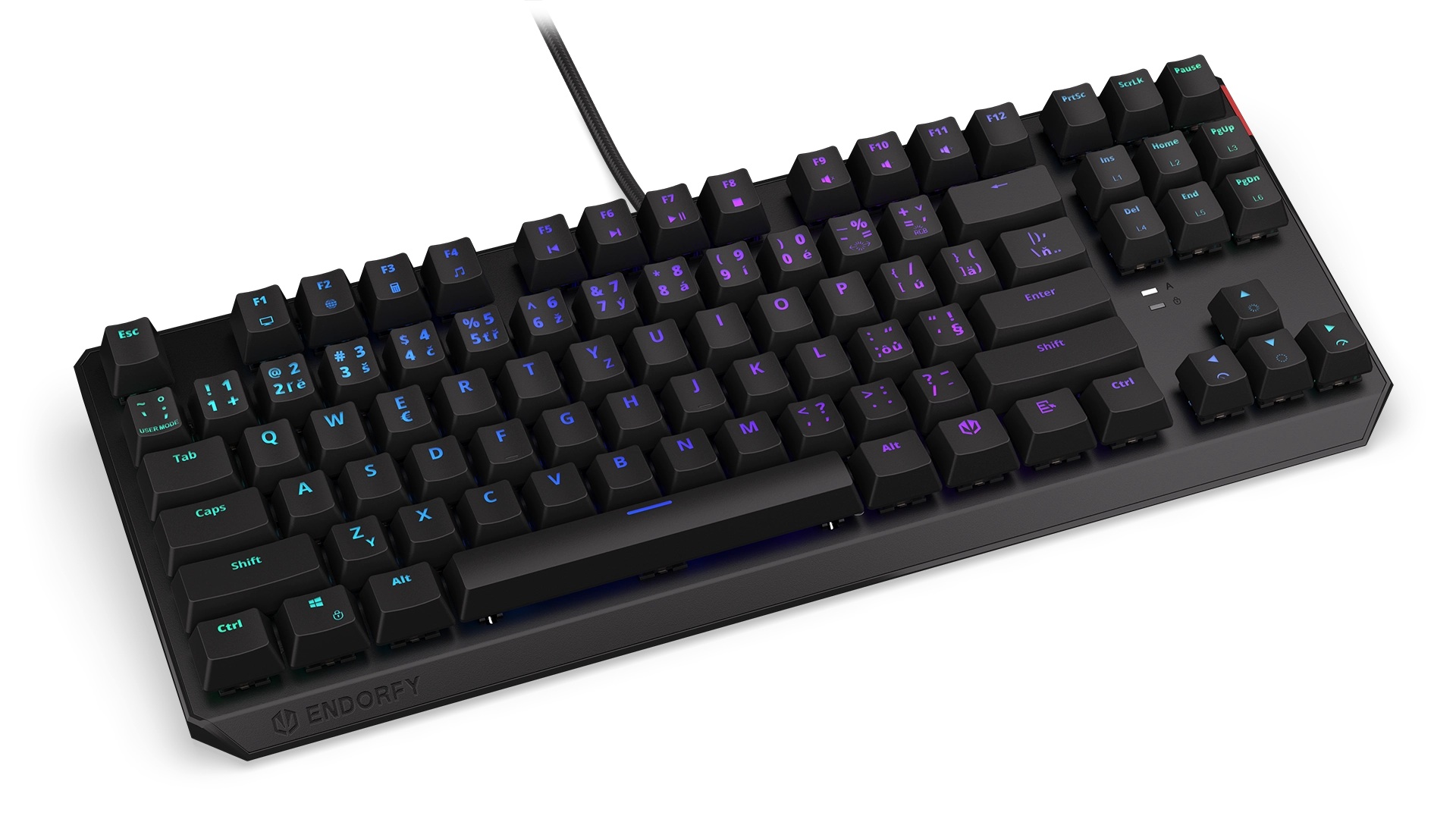 Obrázek Endorfy Thock TKL Brown/Drátové USB-A/CZ layout/Černá