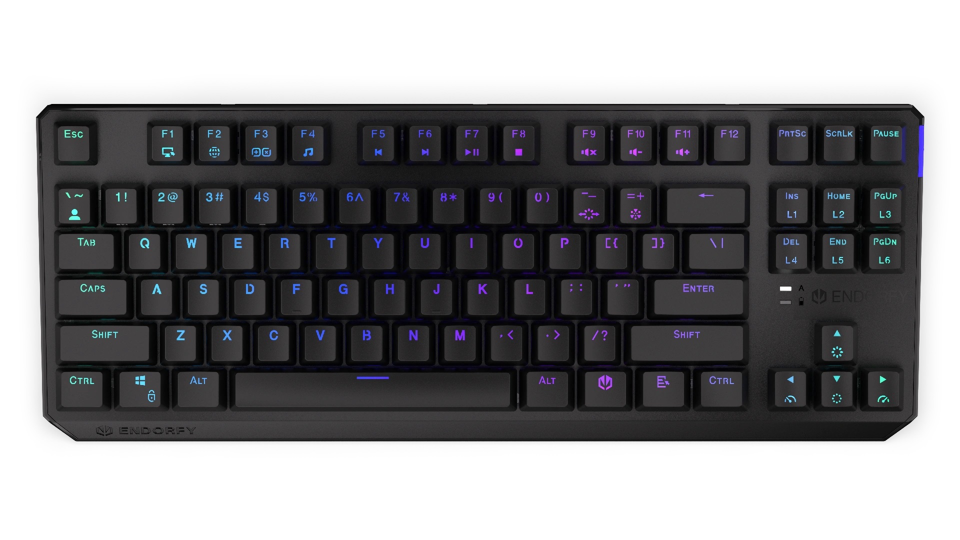 Obrázek Endorfy Thock TKL Red/Drátové/Bezdrátové/US layout/Černá