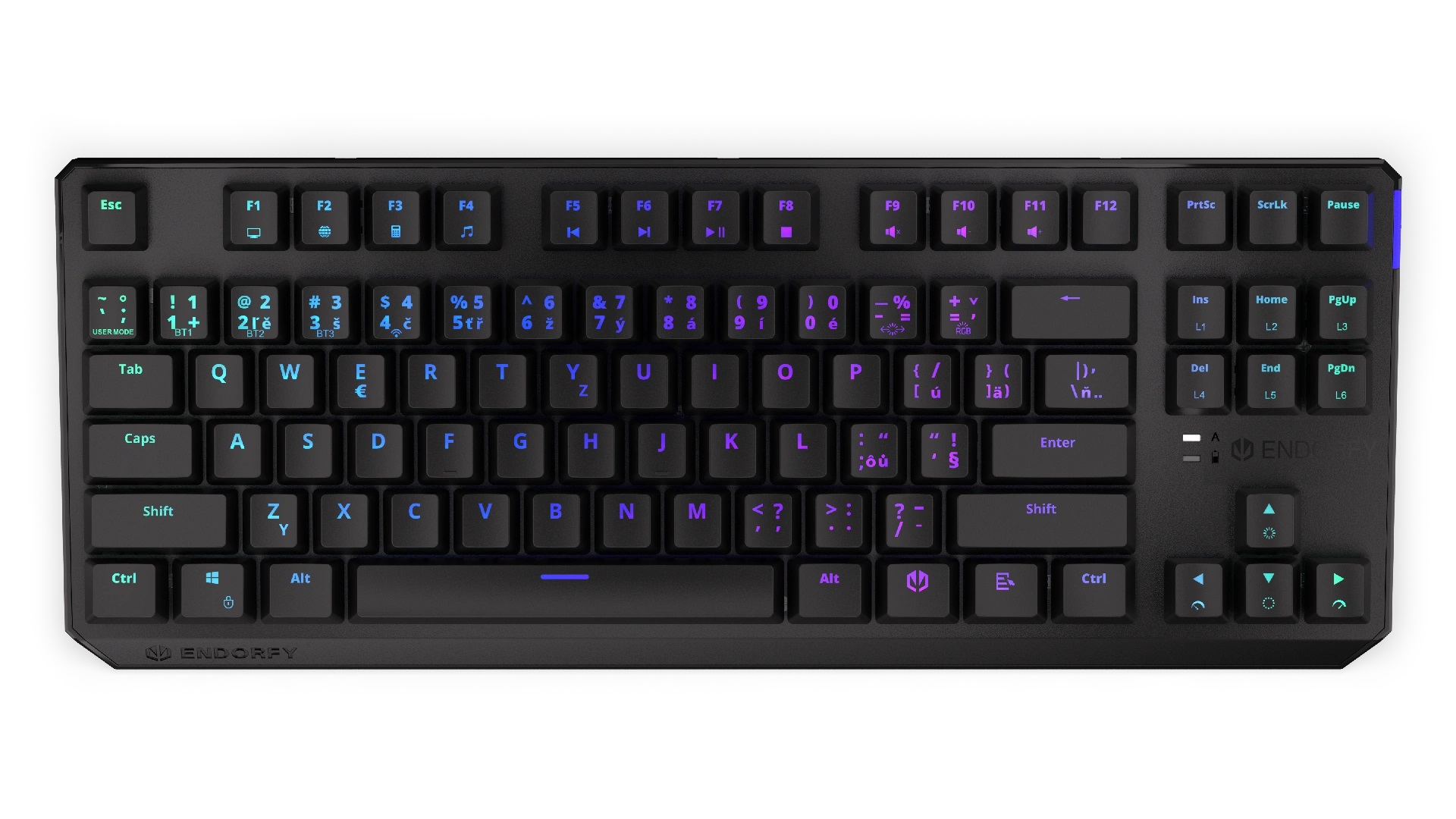 Obrázek Endorfy Thock TKL Brown/Drátové/Bezdrátové/CZ layout/Černá