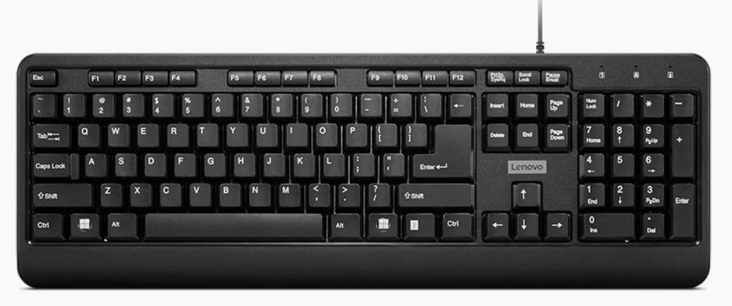 Lenovo 160/Drátové USB-A/US layout/Černá