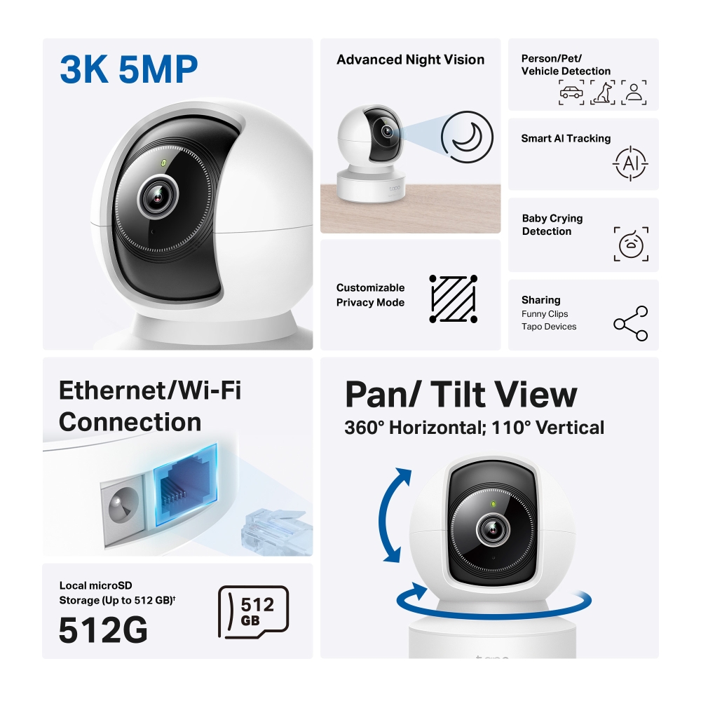 Obrázek Tapo C232 Pan/Tilt AI Home Security Wi-Fi Camera