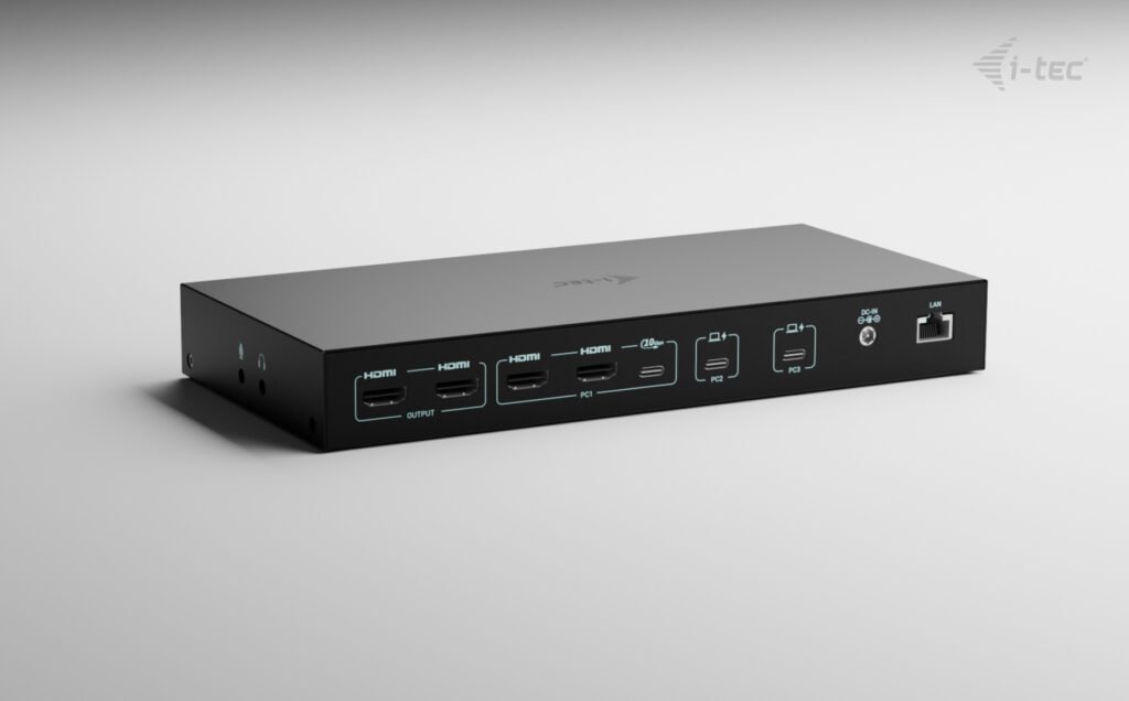 Obrázek i-tec USB-C KVM Docking station for 3 Hosts, Dual Display, 2x Power Delivery (1x 92W/2x 65W)