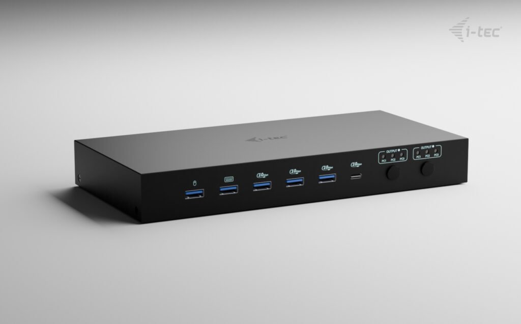 Obrázek i-tec USB-C KVM Docking station for 3 Hosts, Dual Display, 2x Power Delivery (1x 92W/2x 65W)
