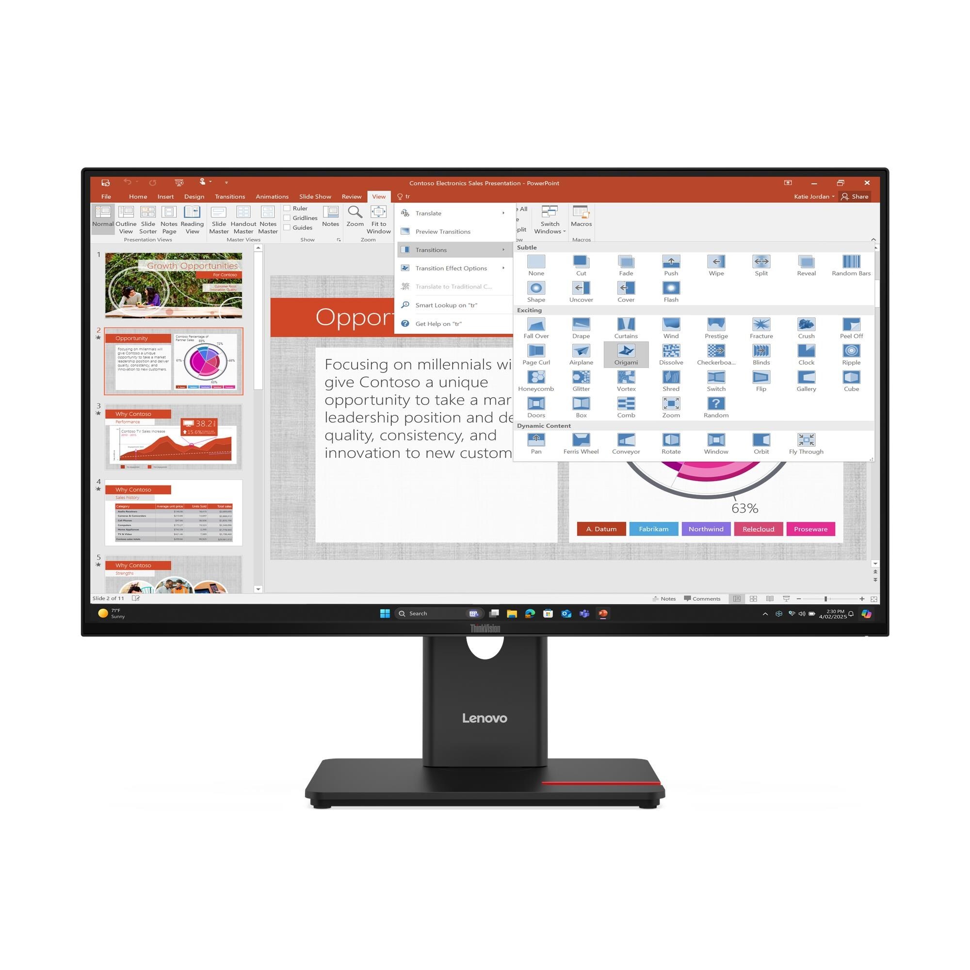 Zobrazit podrobnosti pro Lenovo ThinkVision/T27-40/27"/IPS/FHD/120Hz/4ms/Black/3R Lenovo ThinkVision/T27-40/27