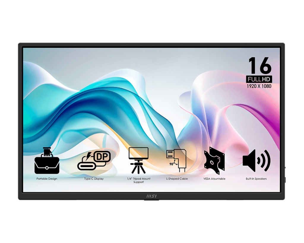 MSI Pro/MP165 E6/15,6"/IPS/FHD/60Hz/4ms/Black/2R