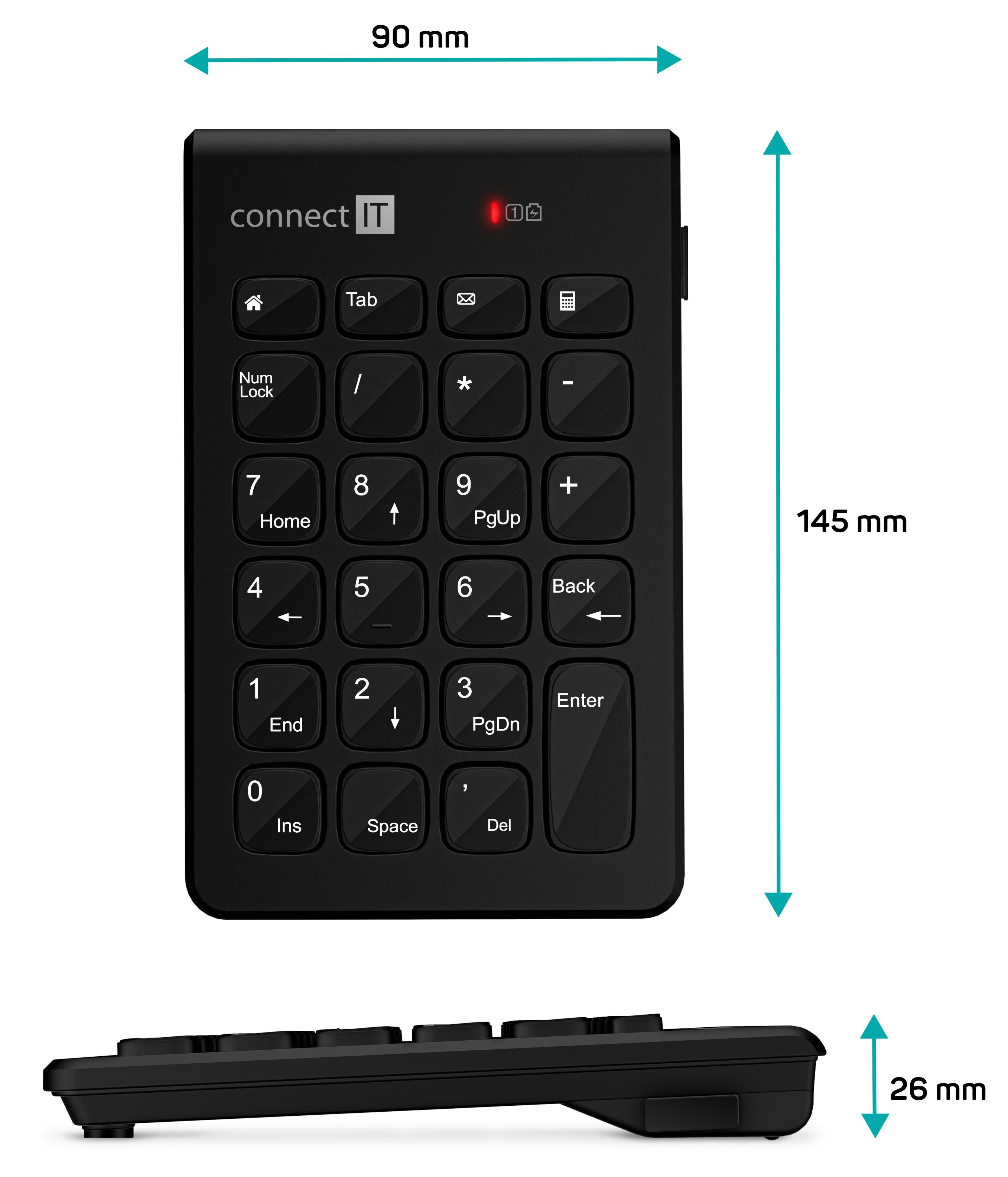 Obrázek CONNECT IT NumCalc bezdrátová numerická klávesnice