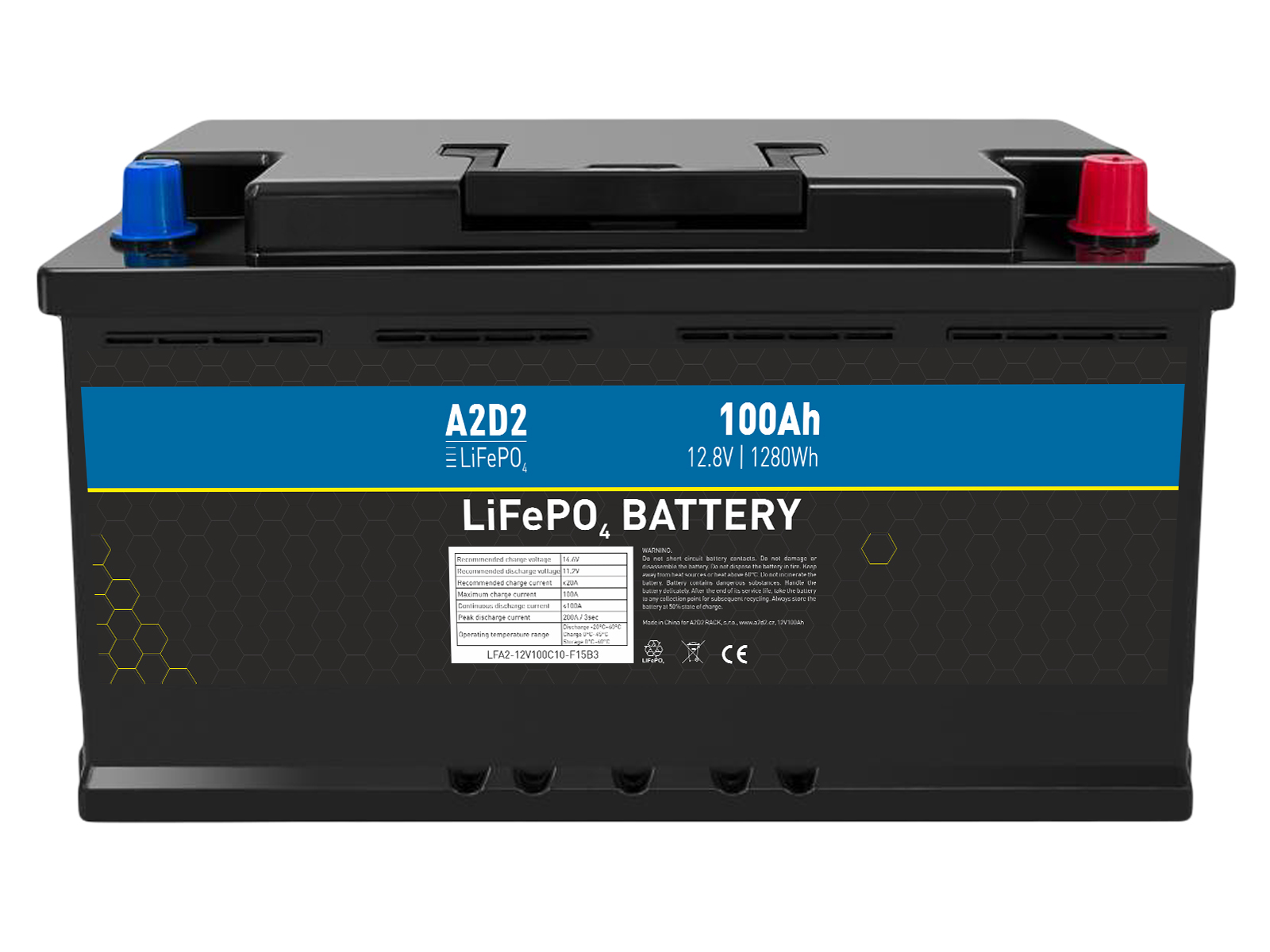 A2D2 baterie LiFePO4 12,8V 100Ah F15 Car Battery Case (Gotion cells)
