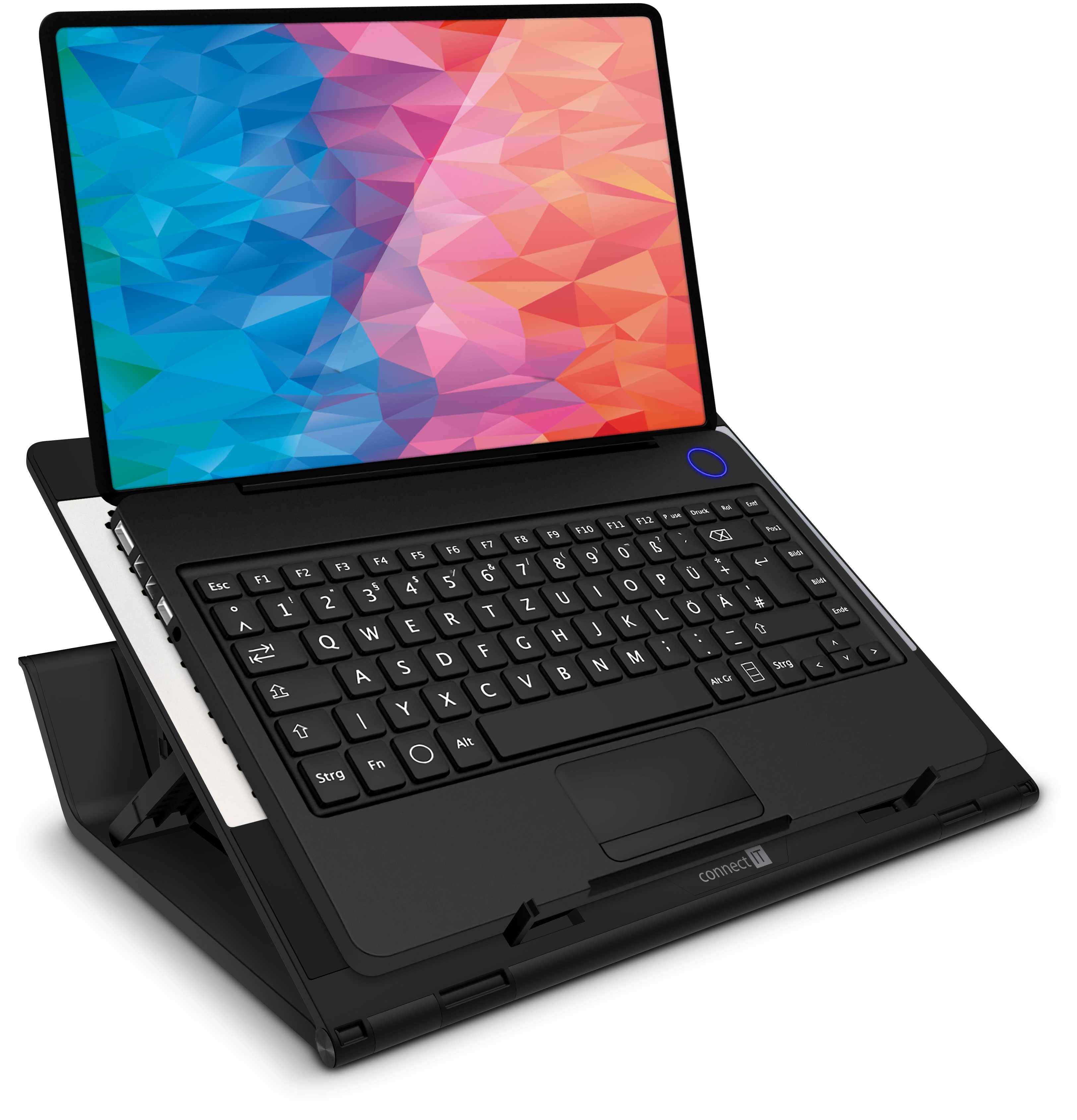 Obrázek CONNECT IT FrostBlast chladicí podložka pod notebook s modrým podsvícením, ČERNÁ