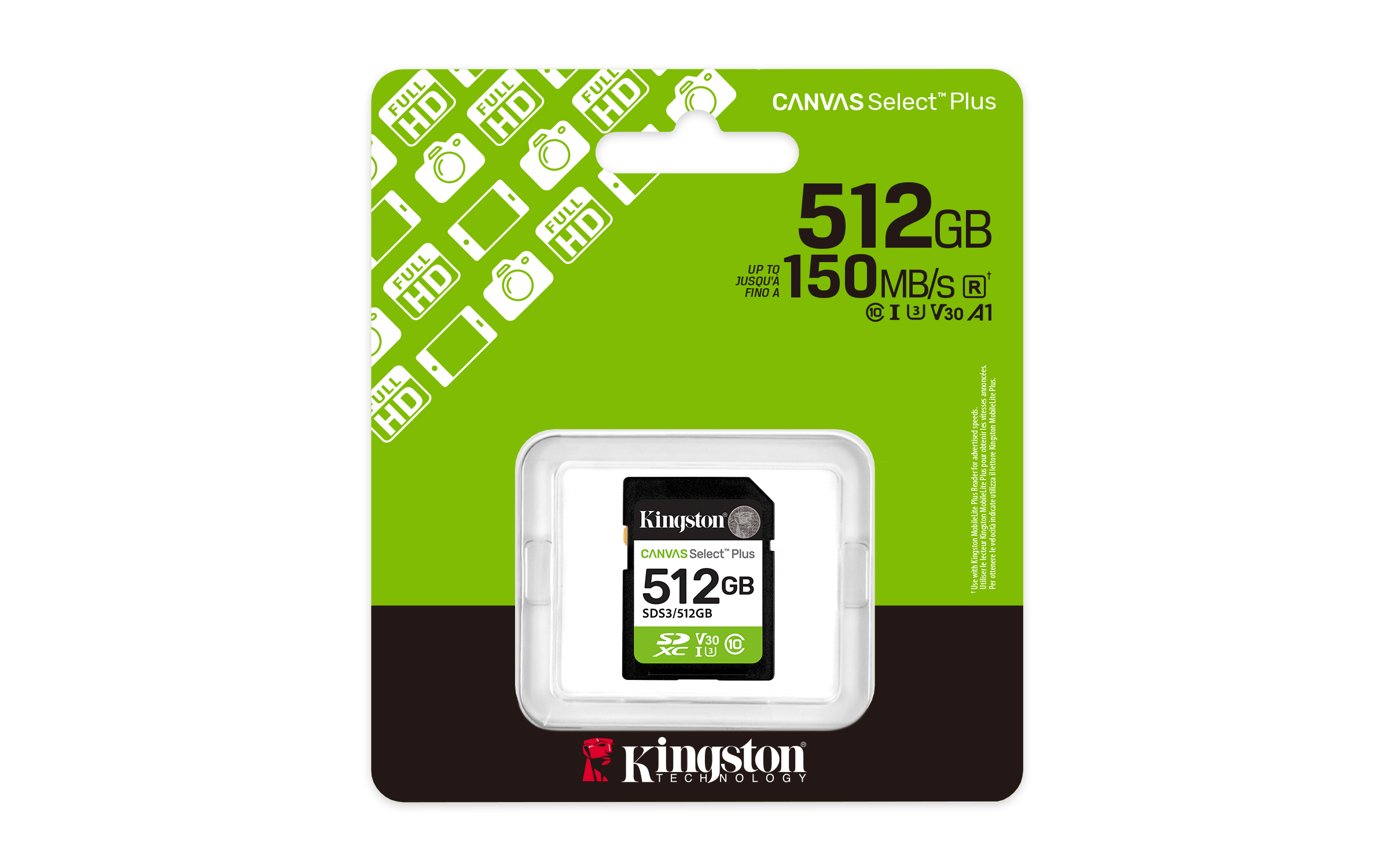 Obrázek Kingston Canvas Select Plus/SDXC/512GB/UHS-I U3 / Class 10
