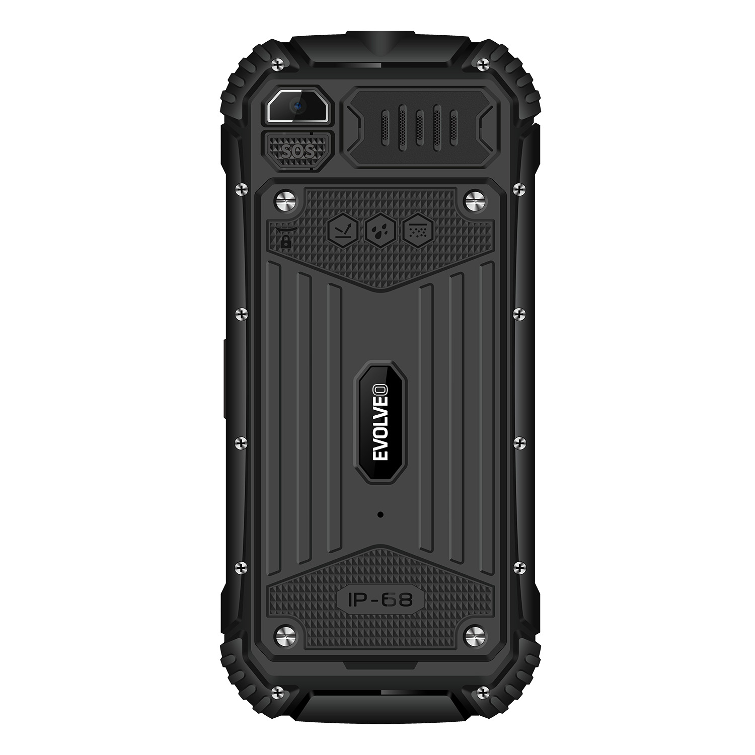 Obrázek EVOLVEO StrongPhone Q1, vodotěsný odolný Dual SIM telefon, černý
