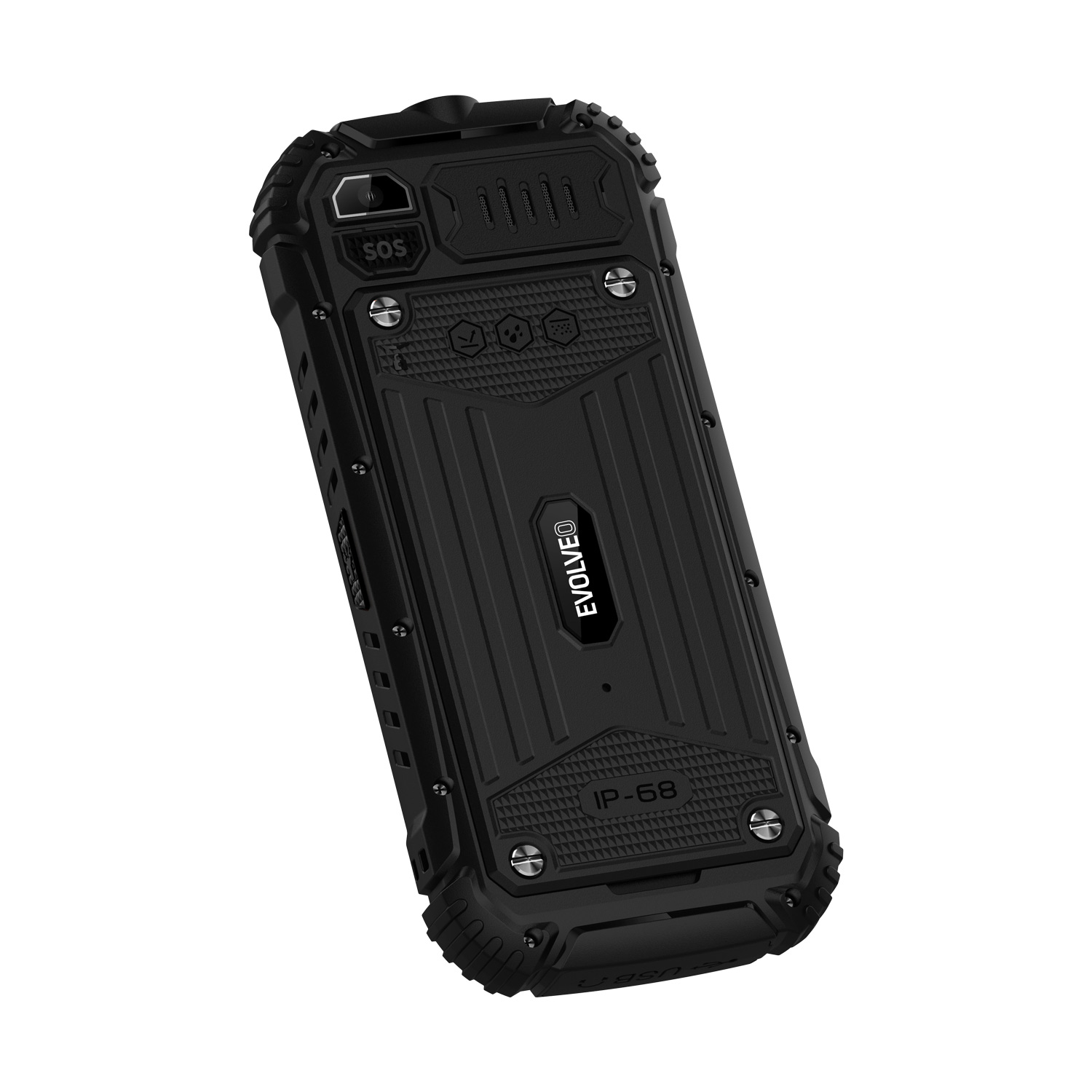 Obrázek EVOLVEO StrongPhone Q1, vodotěsný odolný Dual SIM telefon, černý