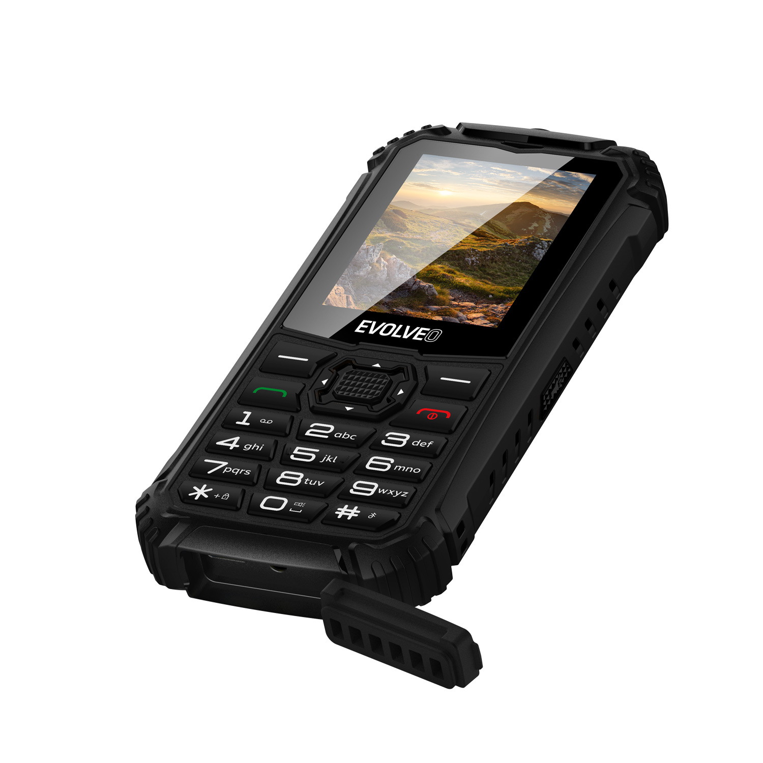 Obrázek EVOLVEO StrongPhone Q1, vodotěsný odolný Dual SIM telefon, černý
