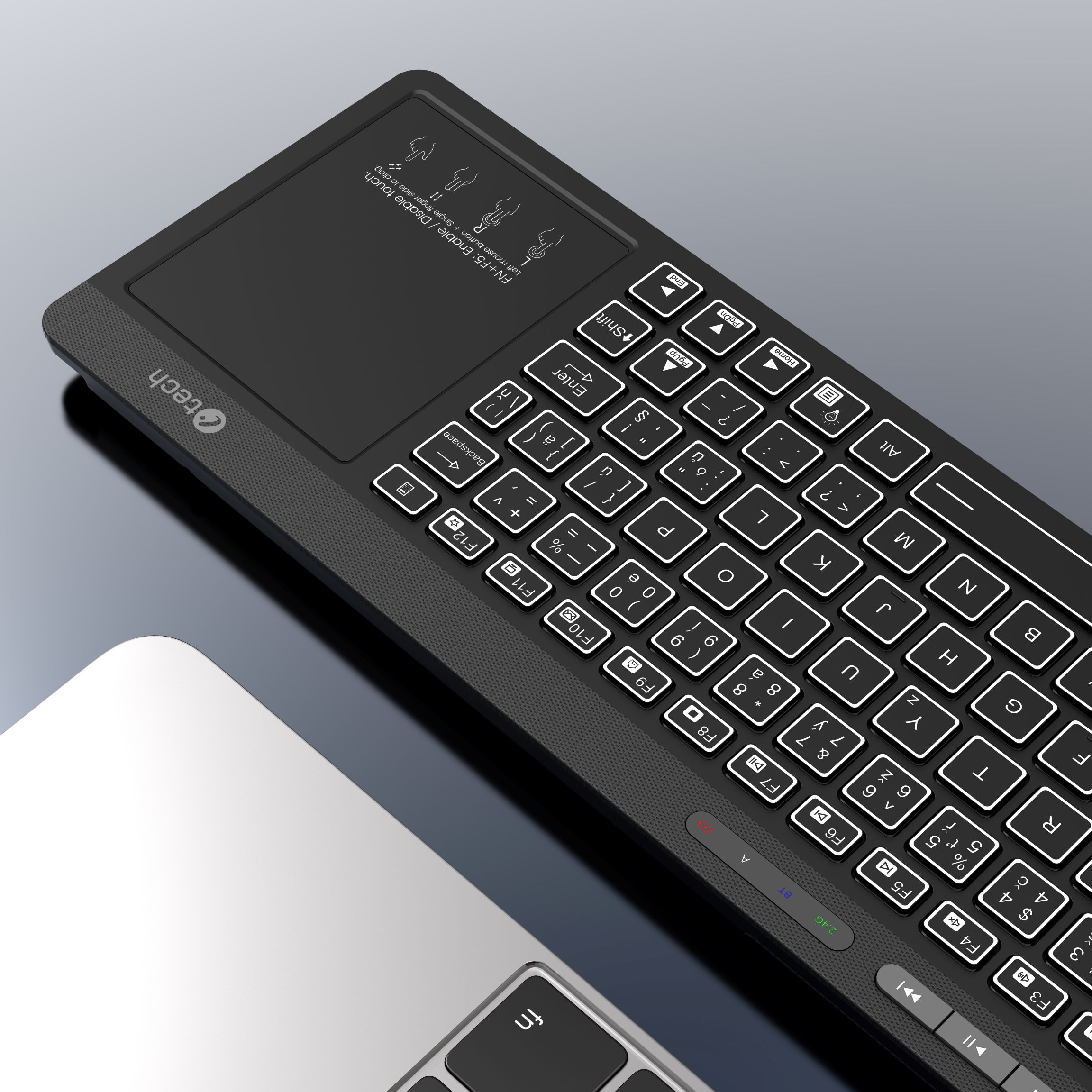 Obrázek Klávesnice C-TECH WLTK-03, Dual, Touchpad