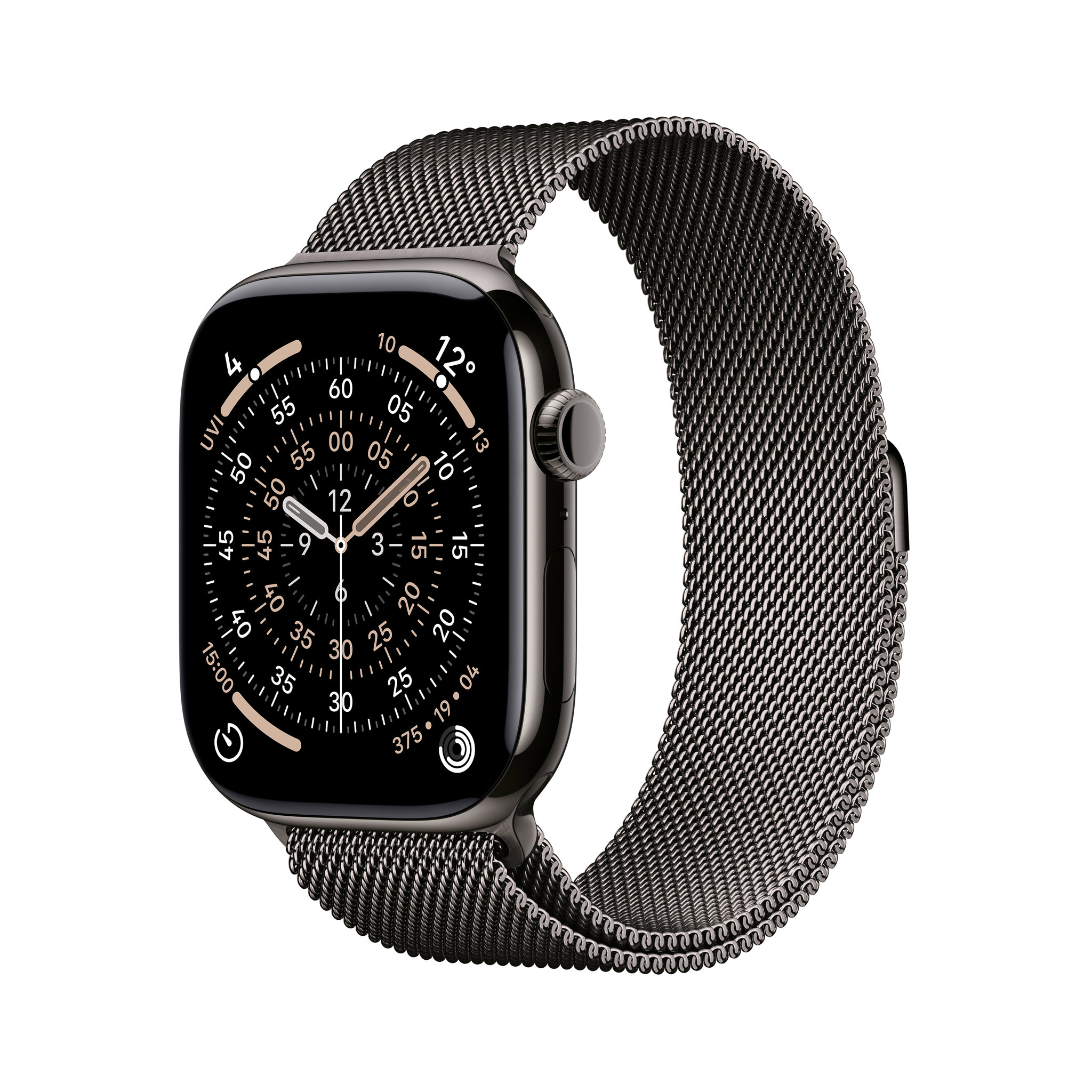 Apple Watch Series 11 GPS + Cellular 46mm Břidlicově šedý titan s břidlicově šedým milánským tahem - S/M